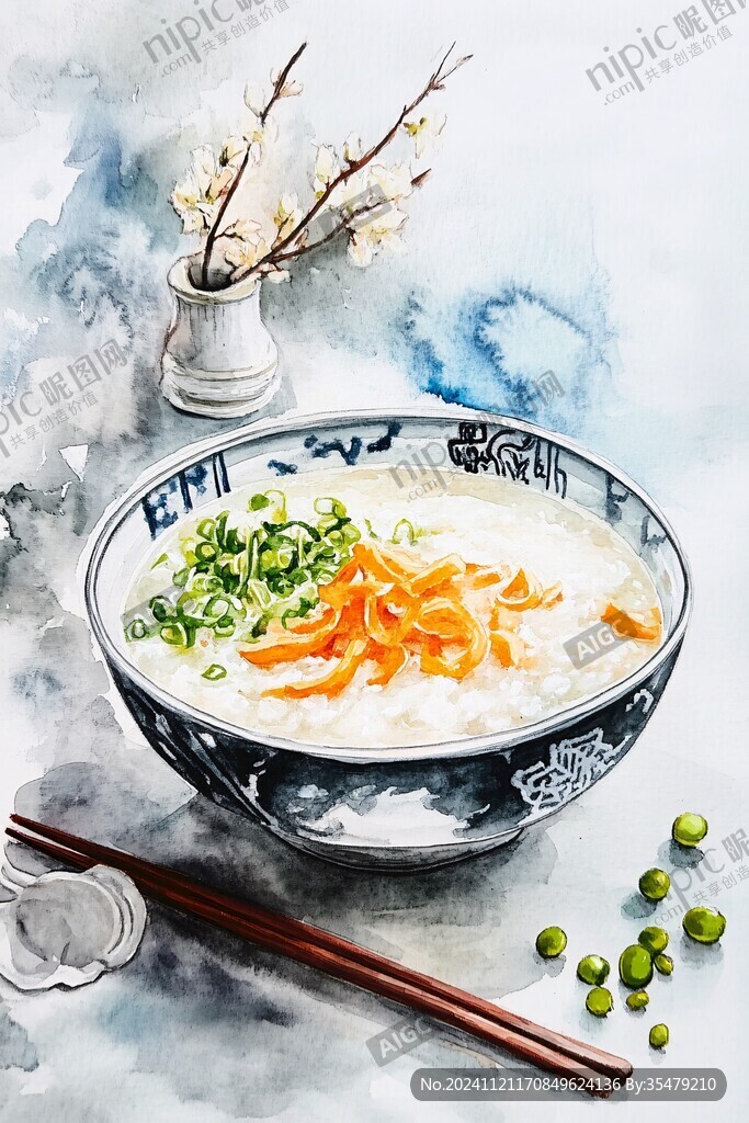 古风面条插画