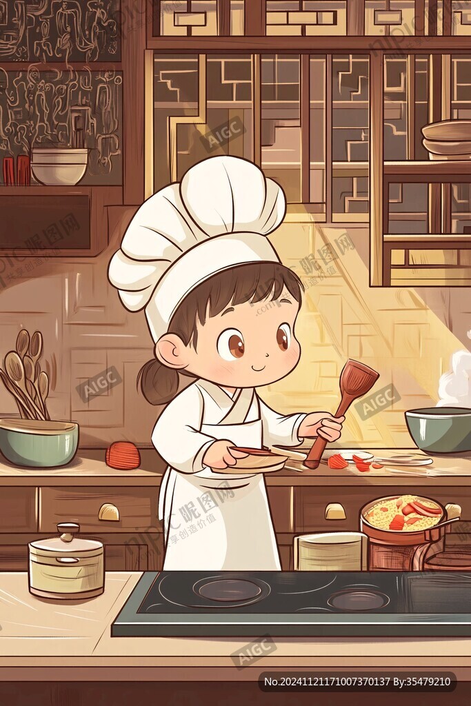 新中烹饪插画