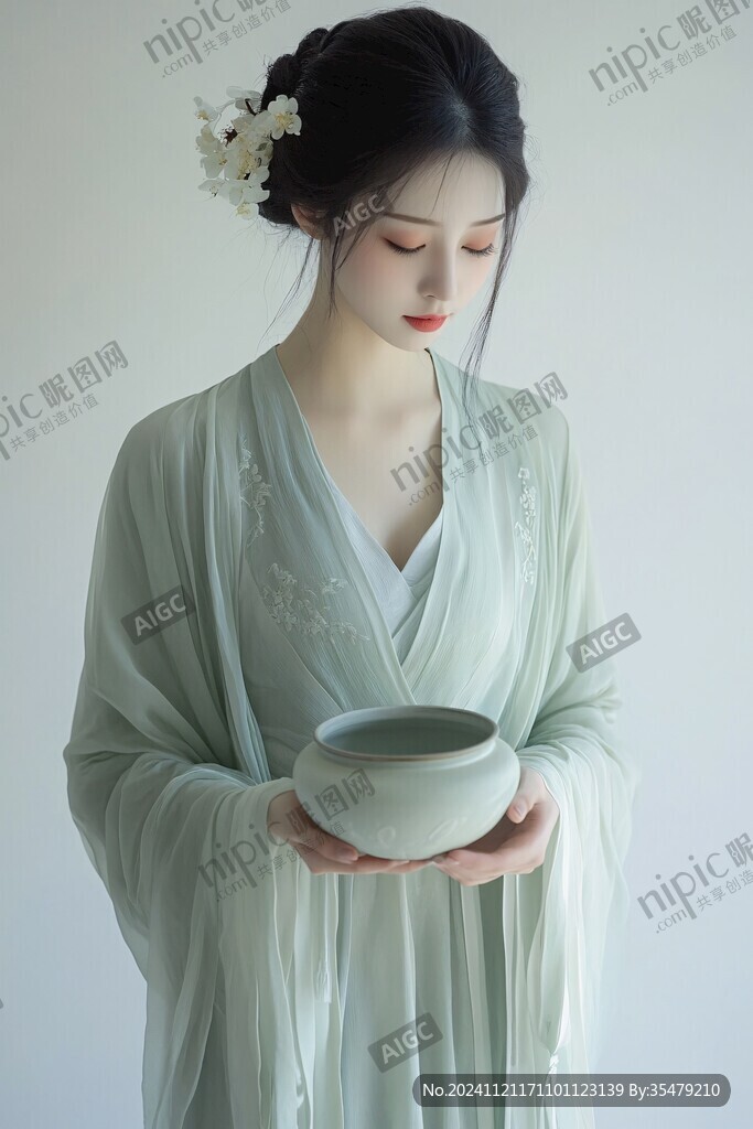 绿色汉服