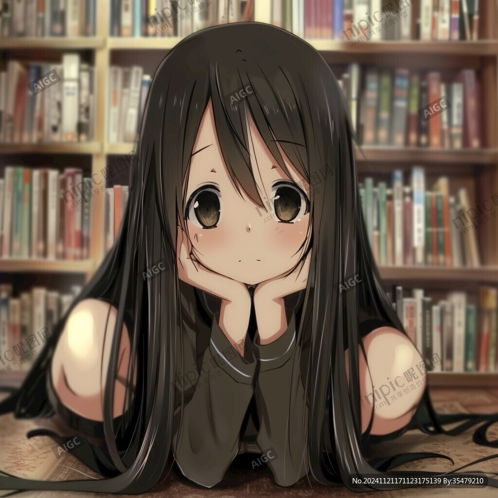 长发少女圆眼