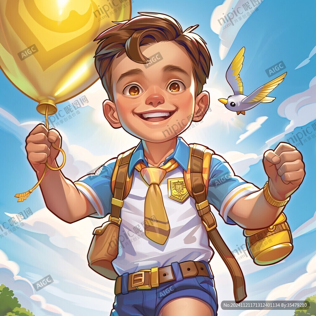 插画阳光男孩