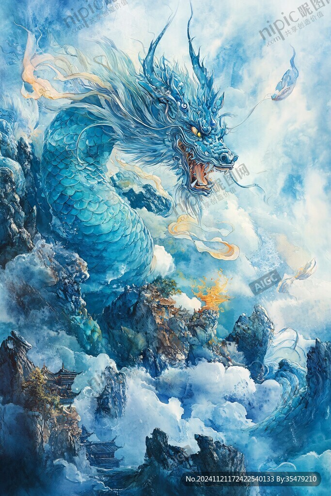 插画龙年插画