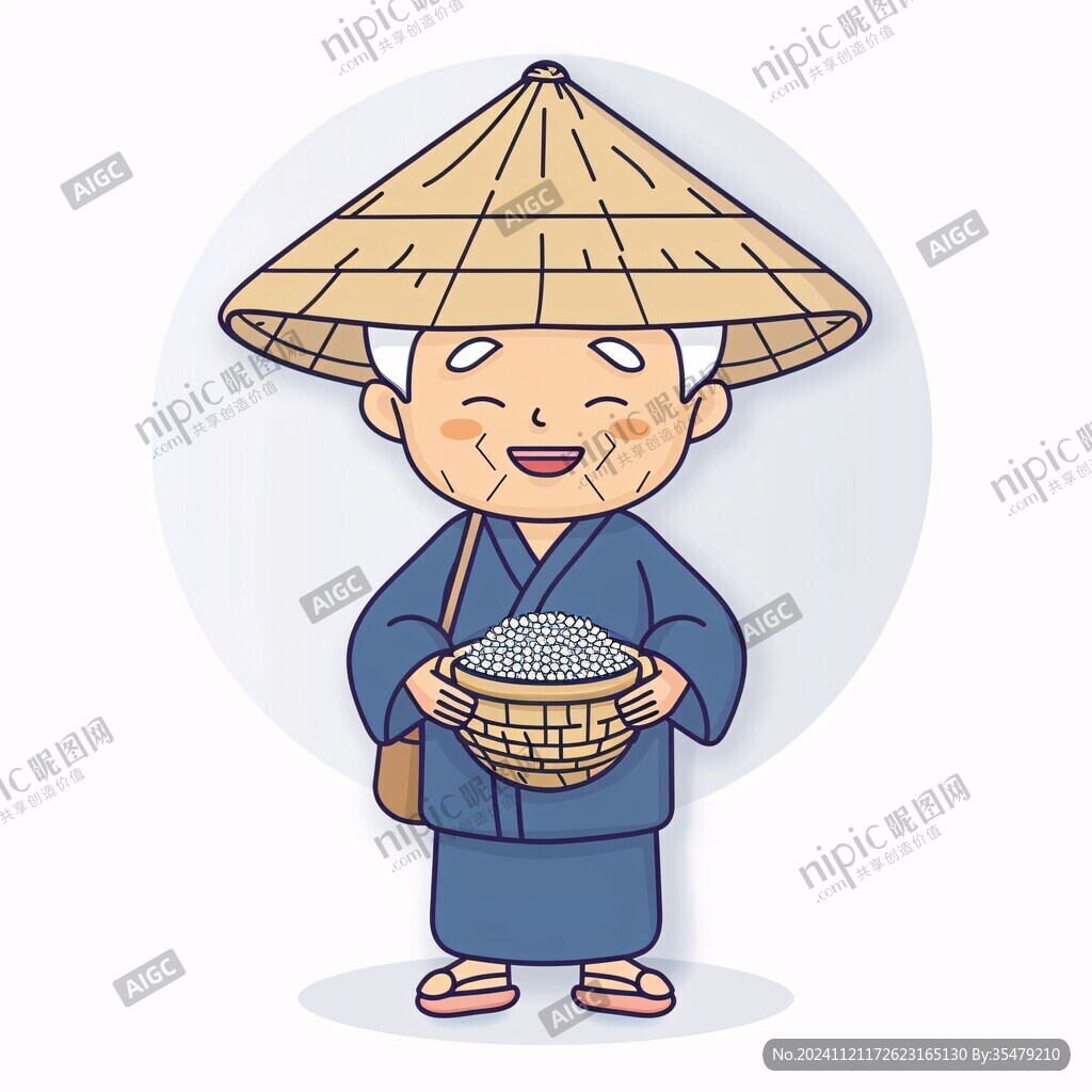 日料老人卡通