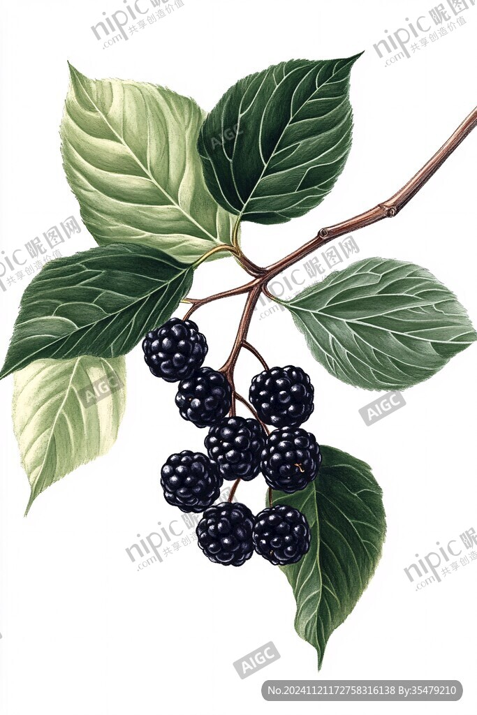 桑葚果插画