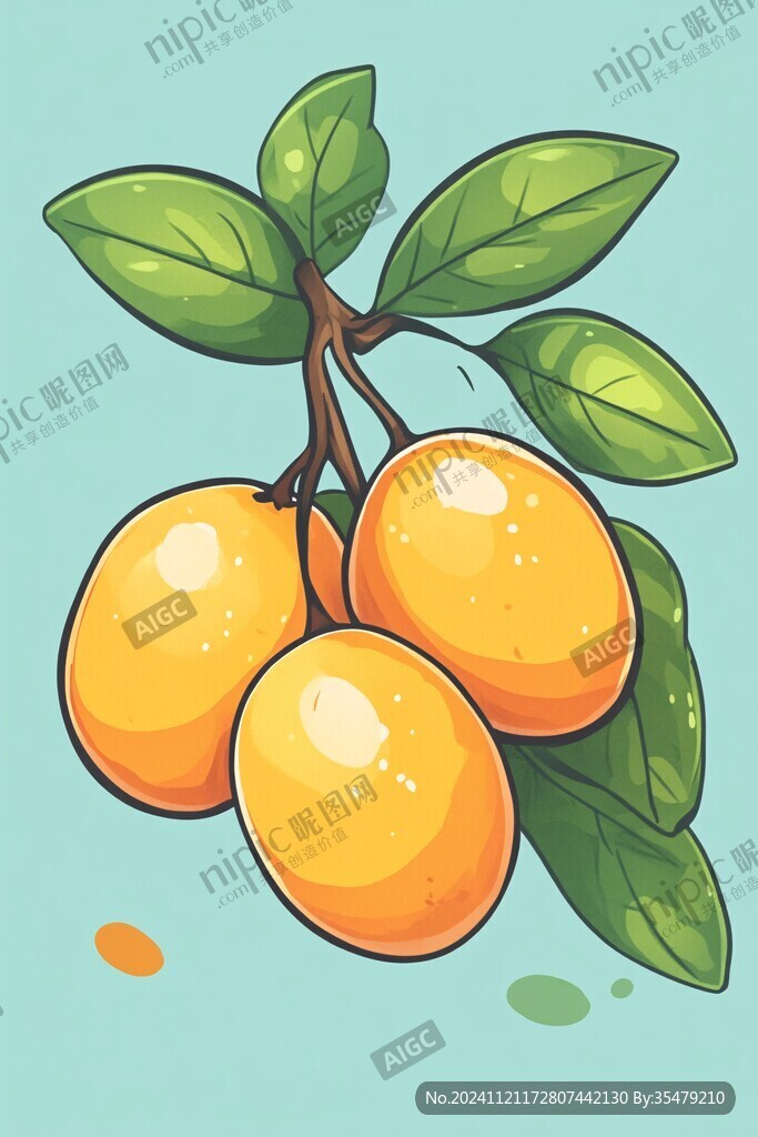 黄皮果插画
