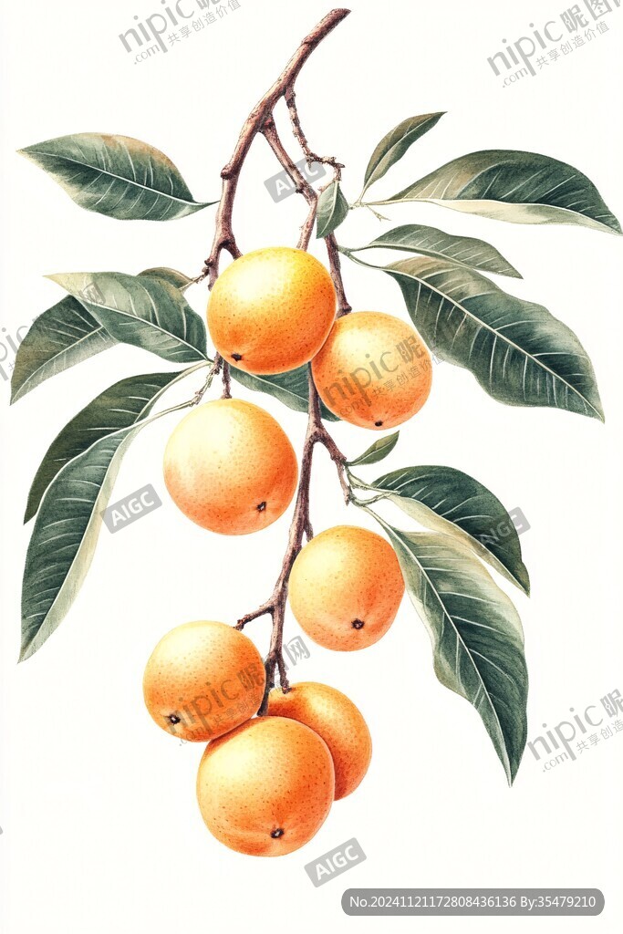 手绘枇杷插画
