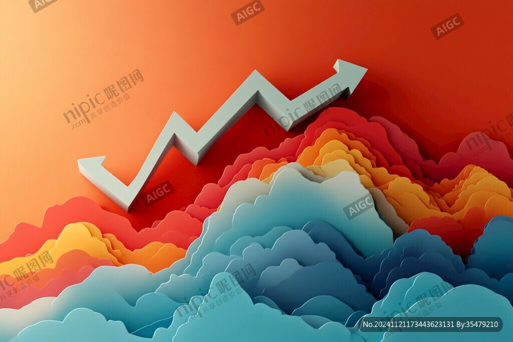 红色箭头企业发展向上