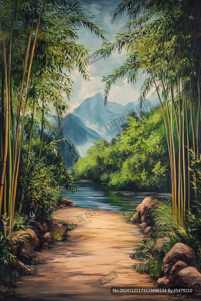 竹林小路装饰画