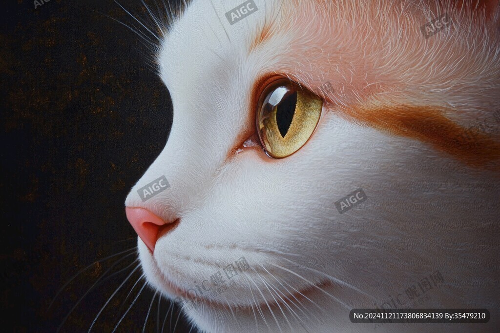 手绘大眼萌猫咪装饰画