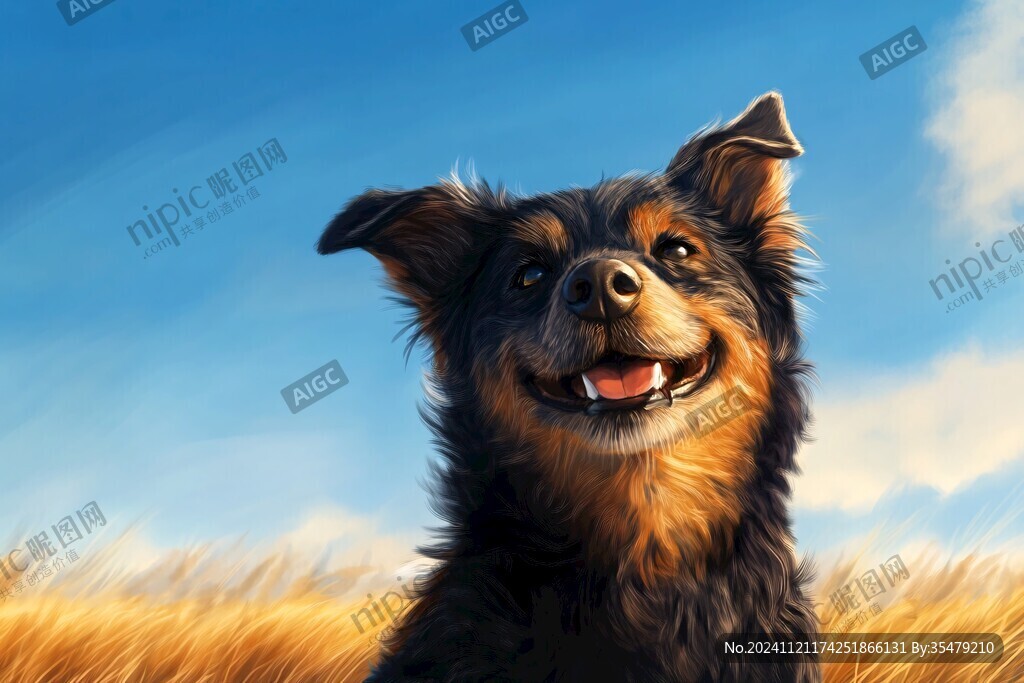 狗狗写实插画
