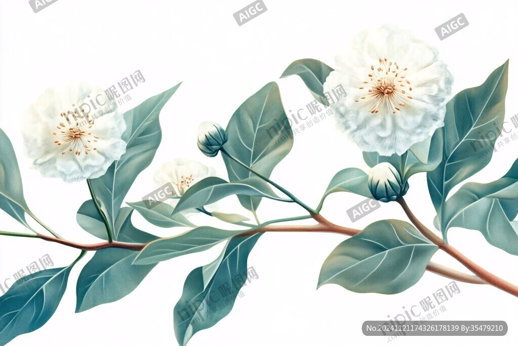 山茶花插画