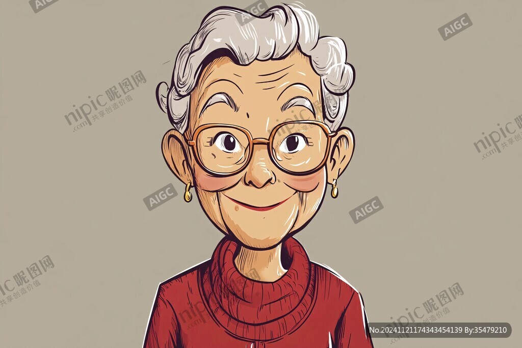 卡通姥姥姥爷