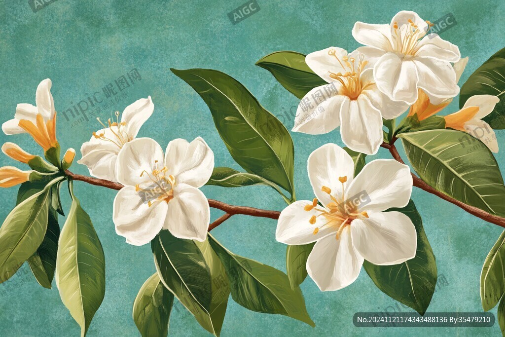 橙花插画