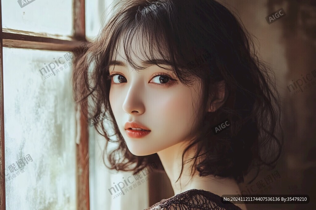 清纯短发少女