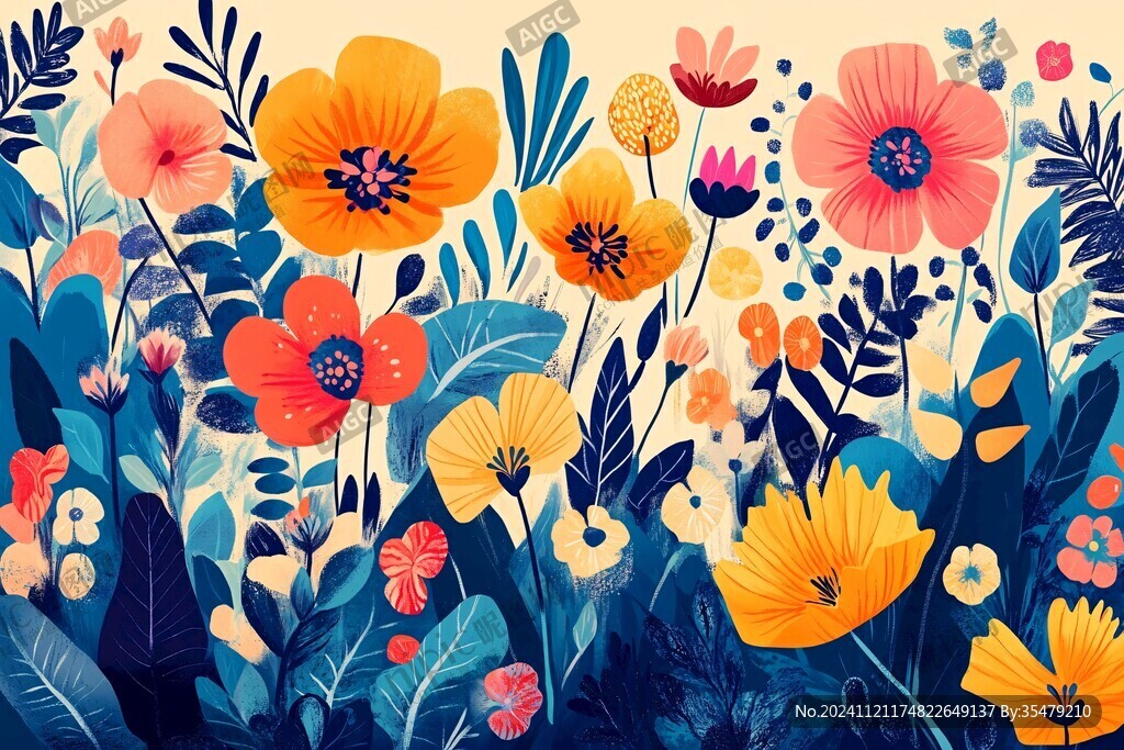 植物背景扁平插画