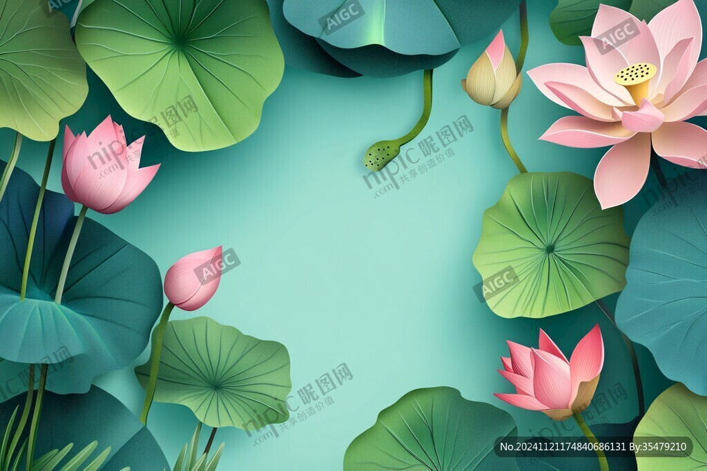 3d荷花背景