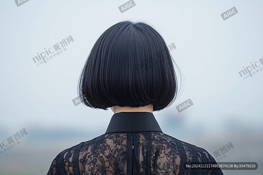 短发女人背影
