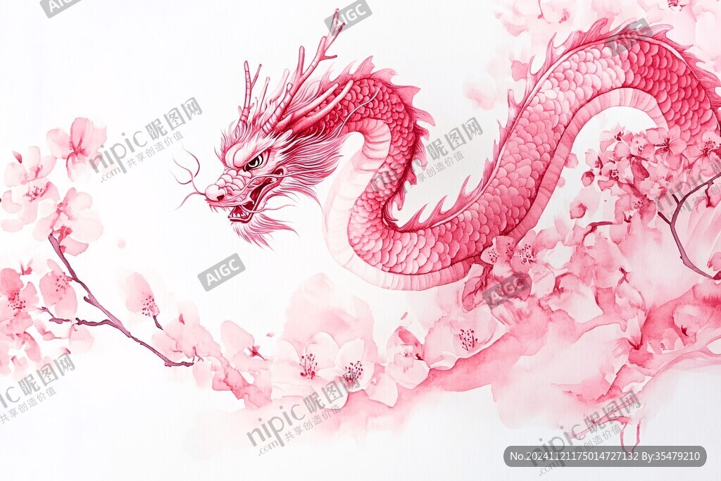 淡彩龙腾
