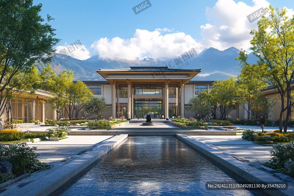 现代中式营销中心建筑