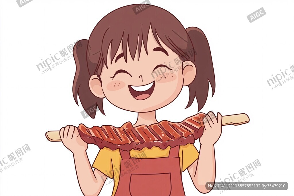 烤面筋插画