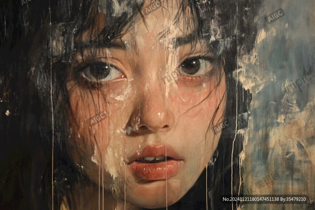 数字肖像插画