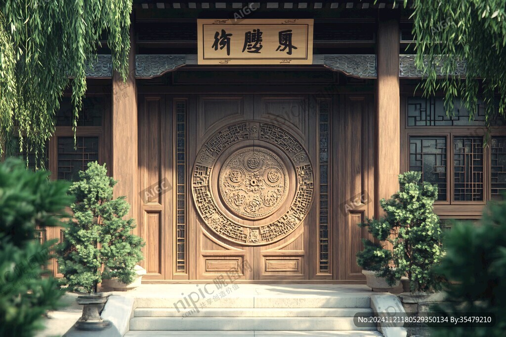 中式门场景
