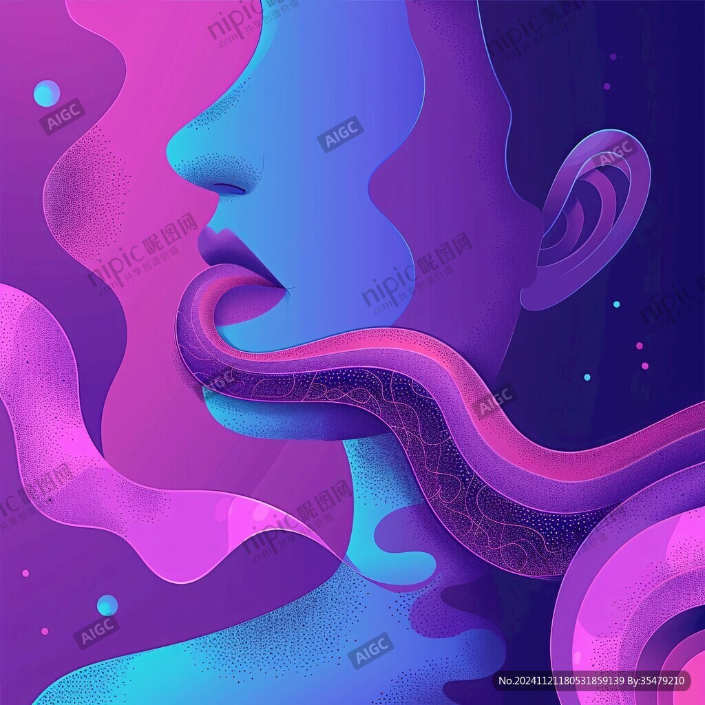 扭曲人像插画