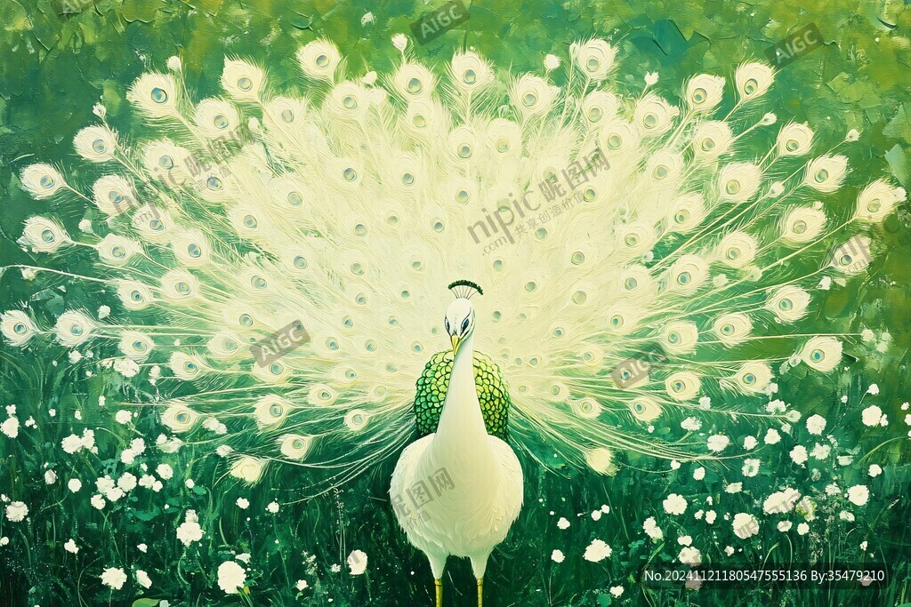 梦幻花鸟油画