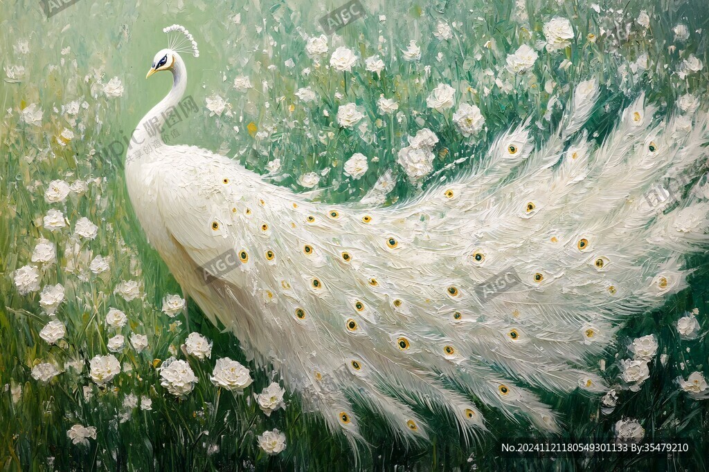 梦幻花鸟油画