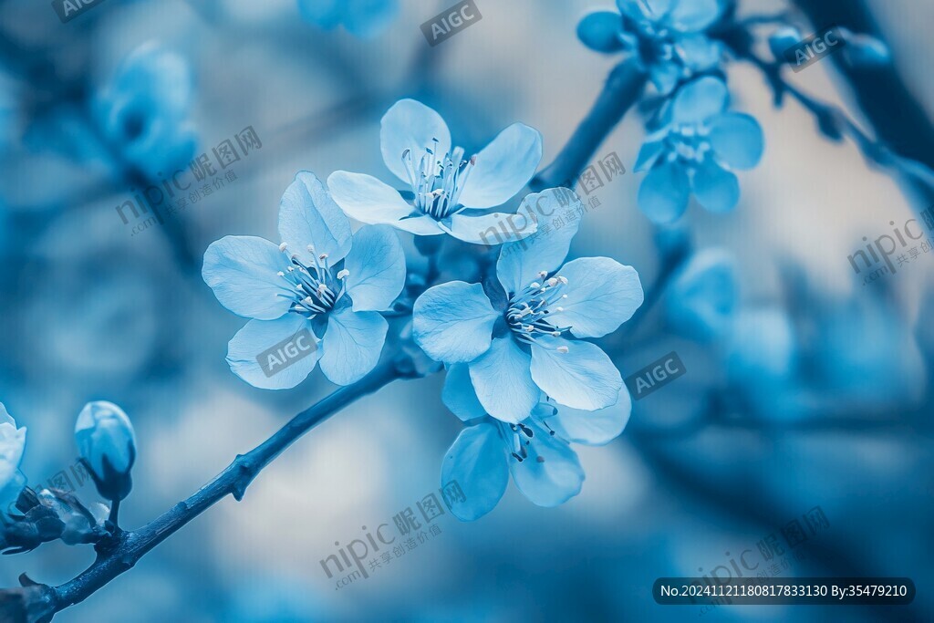 蓝色的花唯美