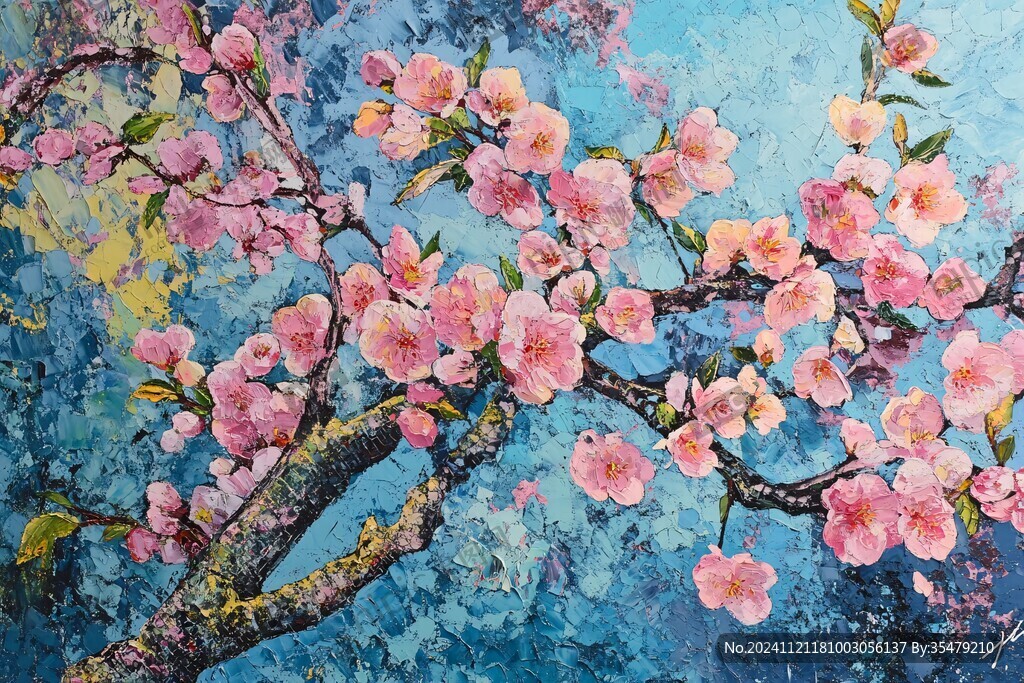油画桃花