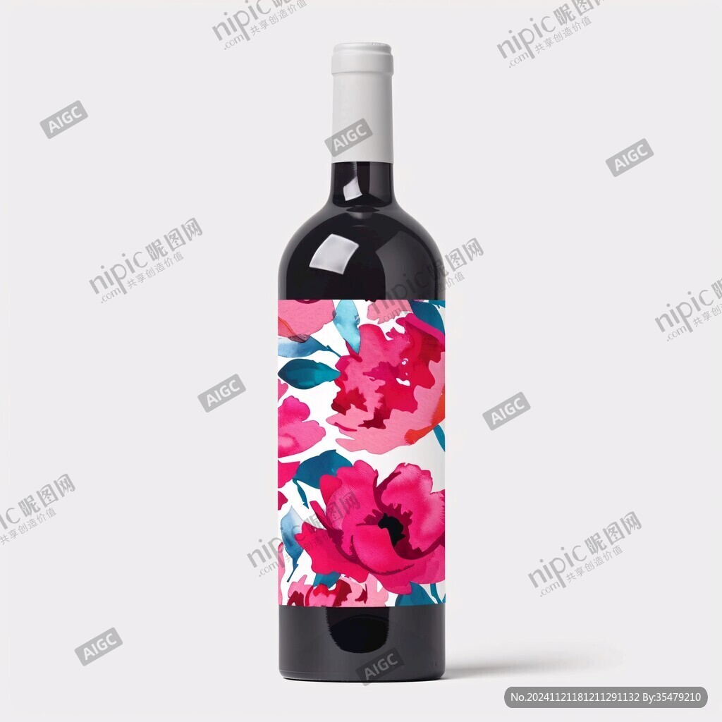 花卉酒瓶