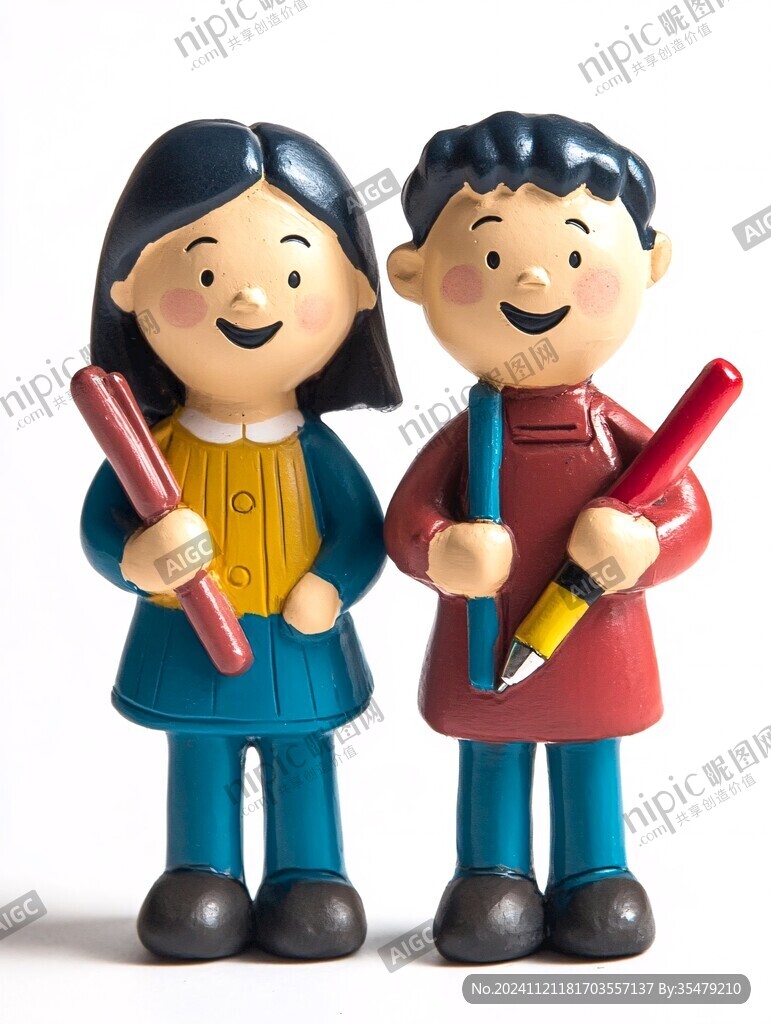 情侣造型卡通泥人画