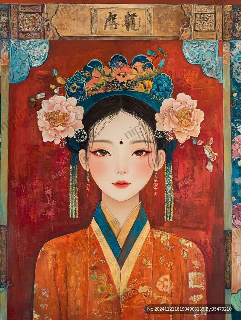 清宫美人插画