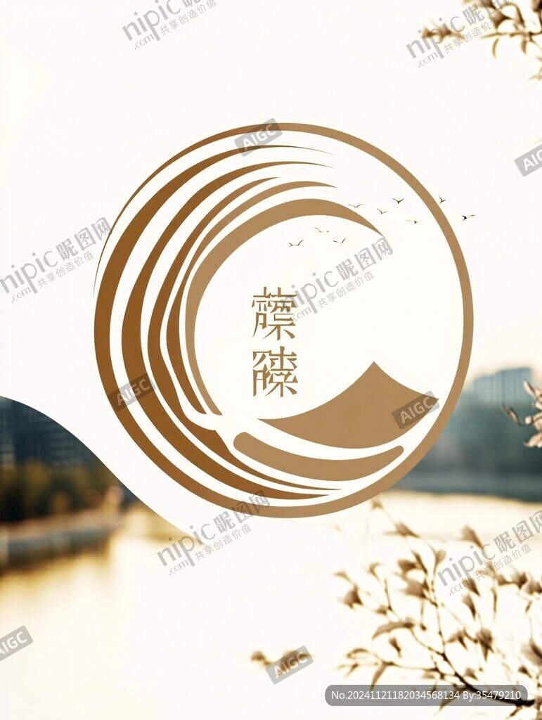 圆形山水logo