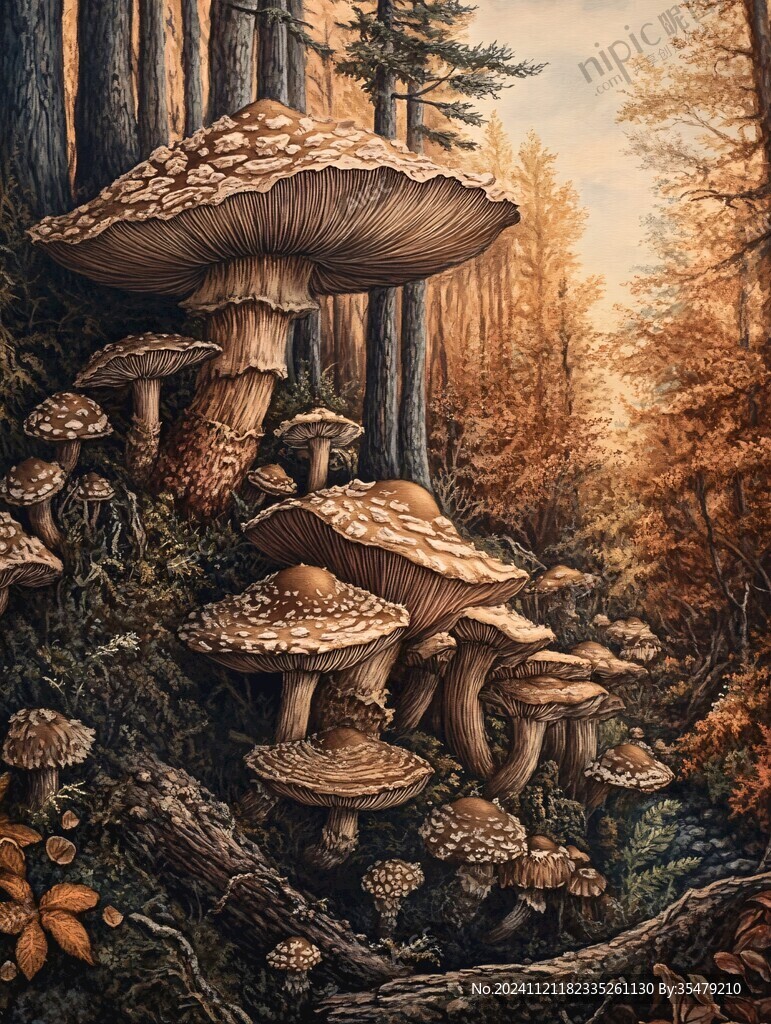 铜版画菌菇