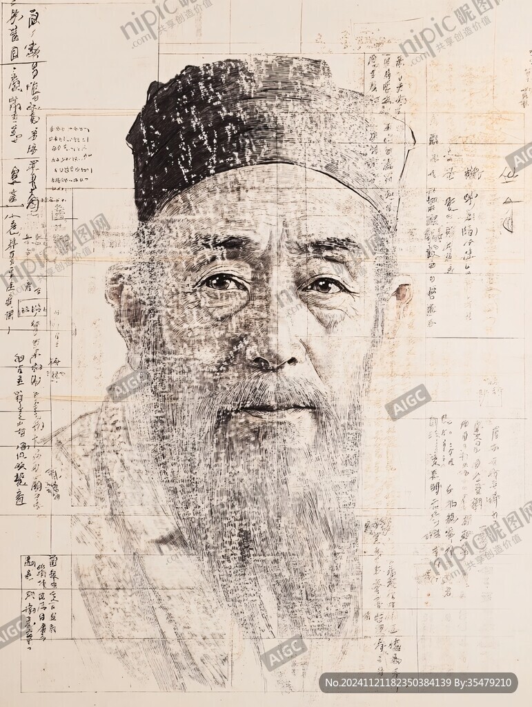 张大千书画馆李冰画像