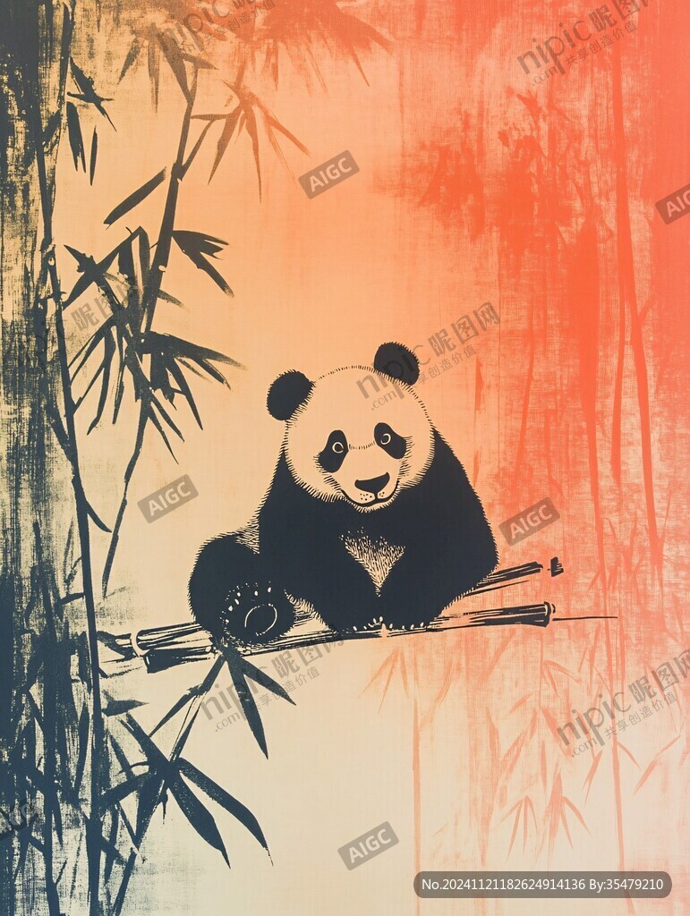 熊猫壁画