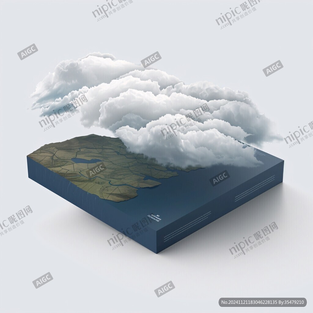 3d云海悬浮小岛