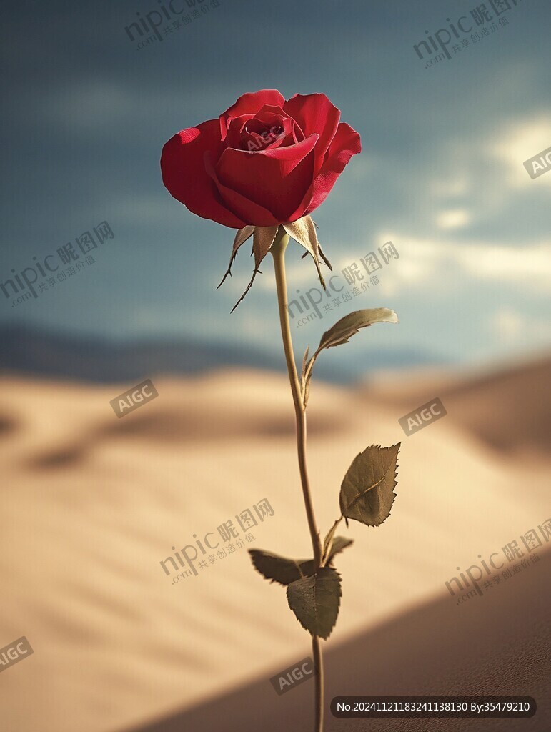 红色玫瑰花鲜艳爱情