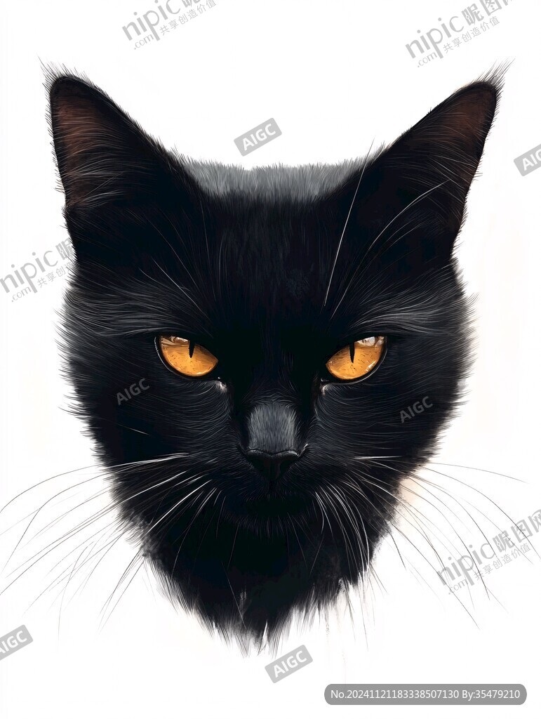 小黑猫插画