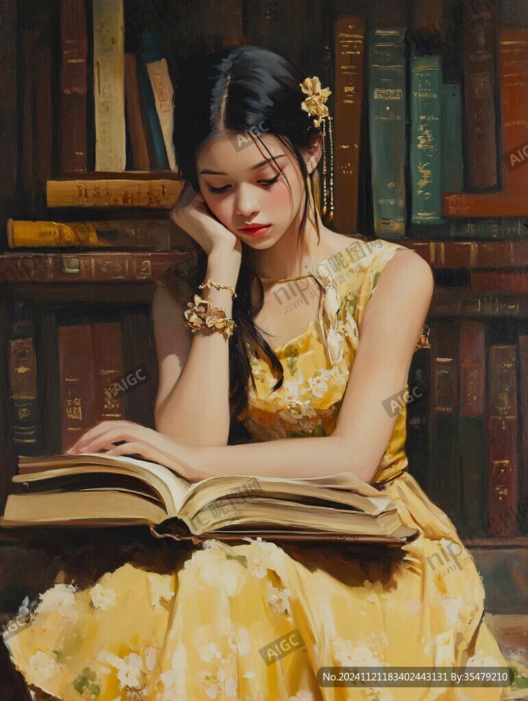 油画少女