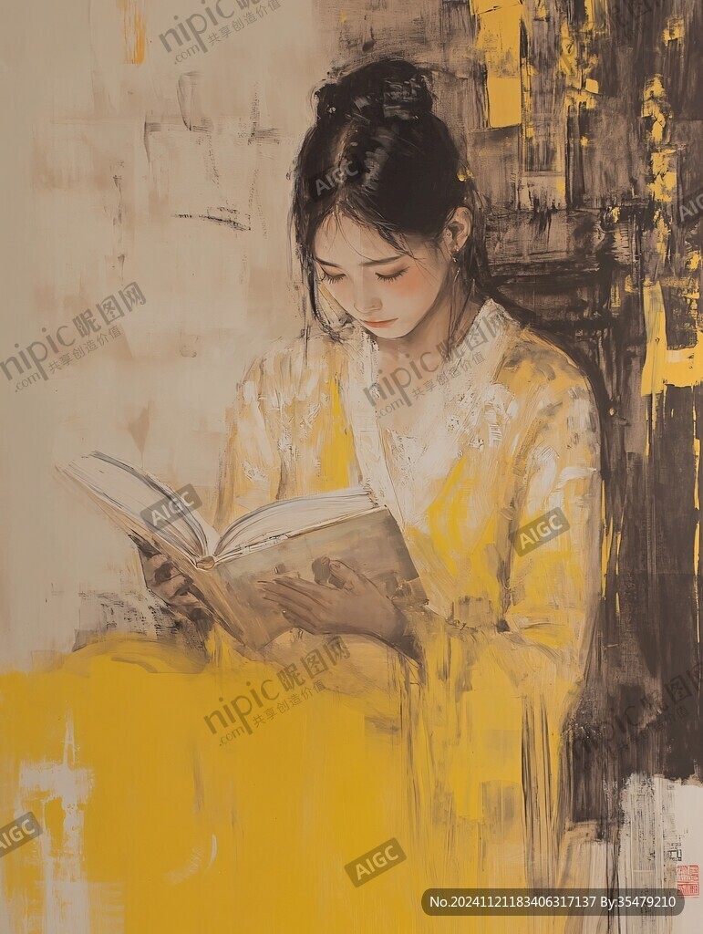 油画少女