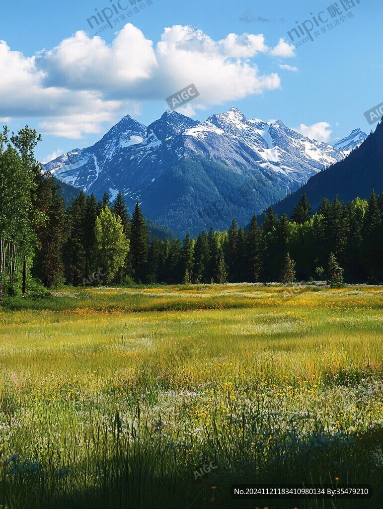 雪山河流湿地草壁纸