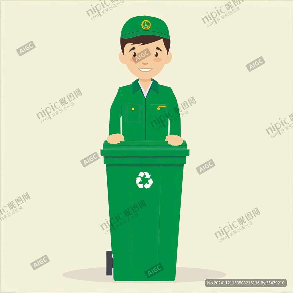 垃圾管理插画