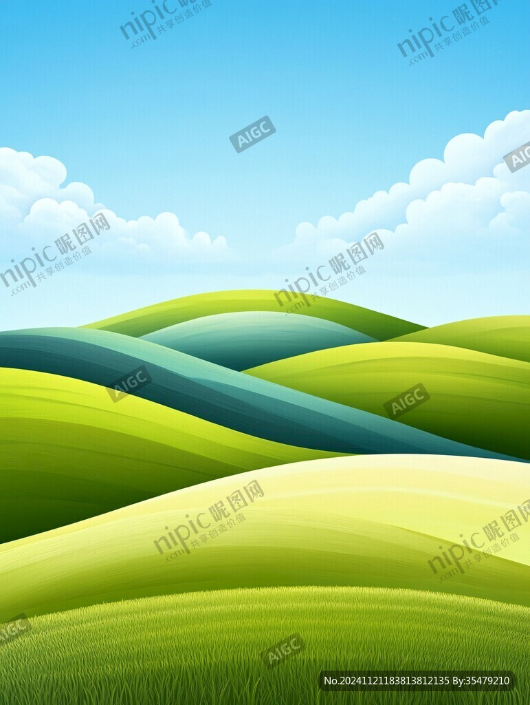 绿色丘陵自然风景