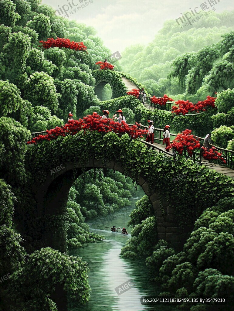 小桥流水油画装饰画