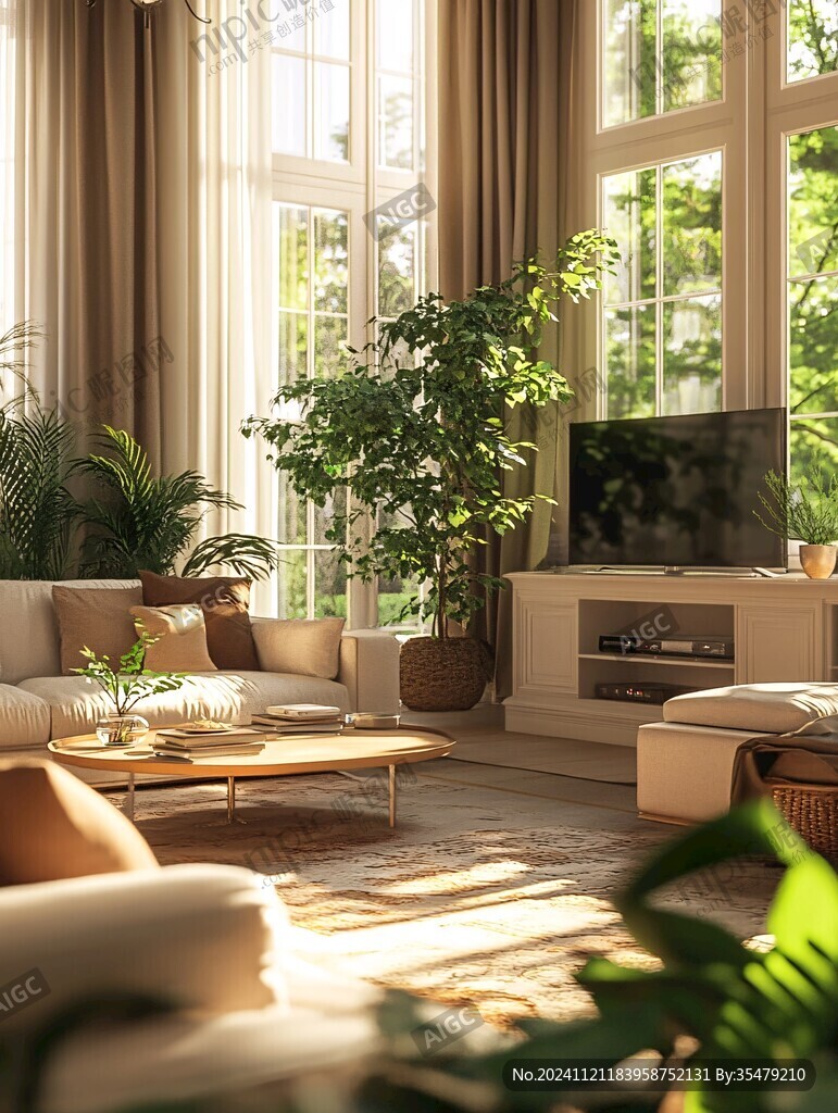 大气客厅落地门窗场景