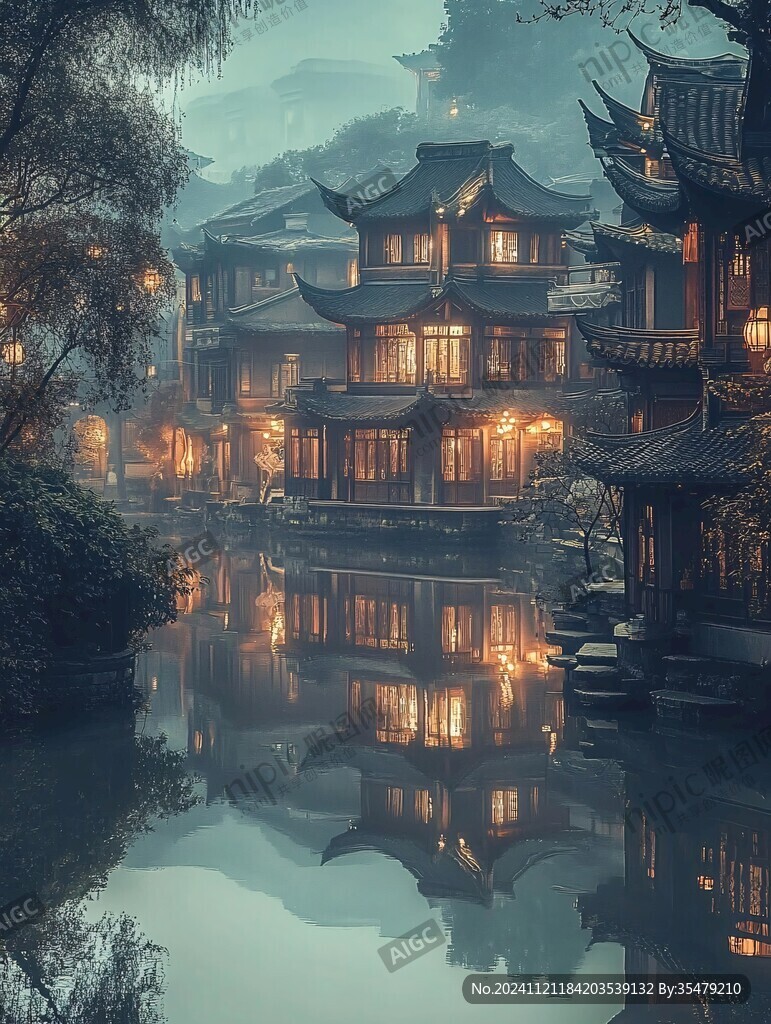 江南古镇唯美夜景