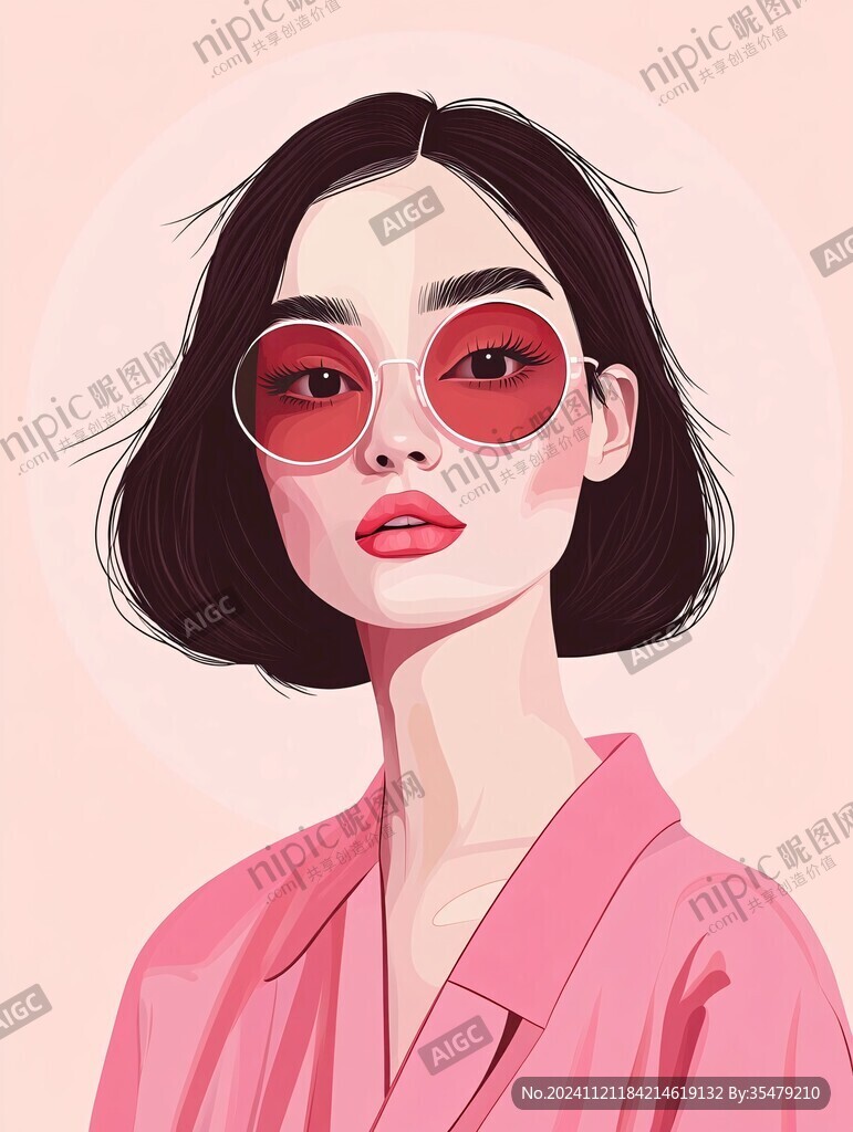墨镜人物插画